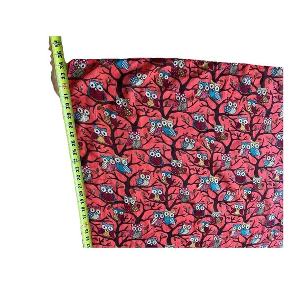 Owl On a Branch Print Ladies Fashion Maxi Scarf Wrap Sarong Red A003152 - Picture 5 of 7